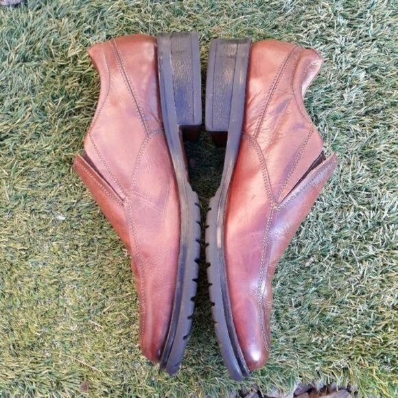 Borelli 321033 Broadway Loafer Brown Leather Square Toe Dress‎ Shoes Sz 9.5 - Picture 4 of 8